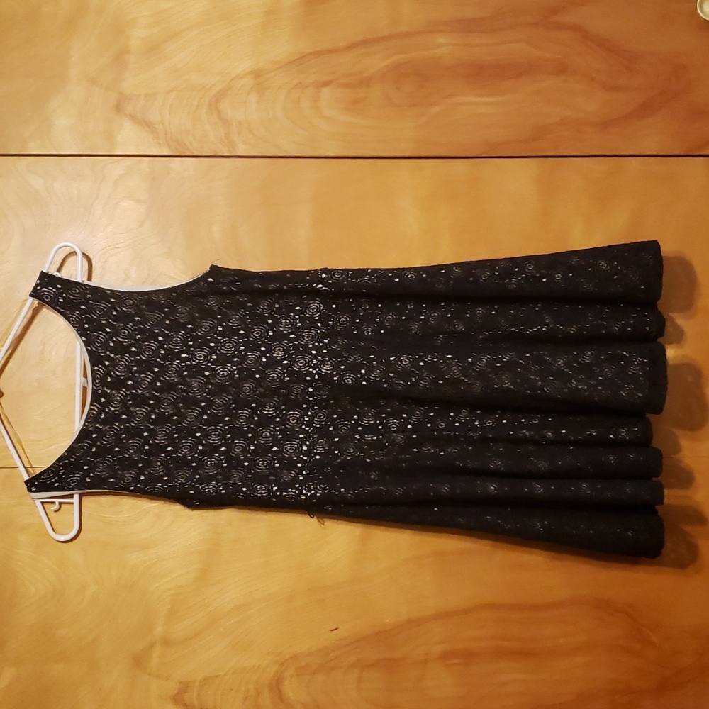 Allison Brittany Black tank dress with belt. Size Medium. Made in China.